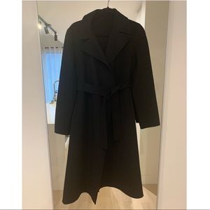 Theory black wool & cashmere coat